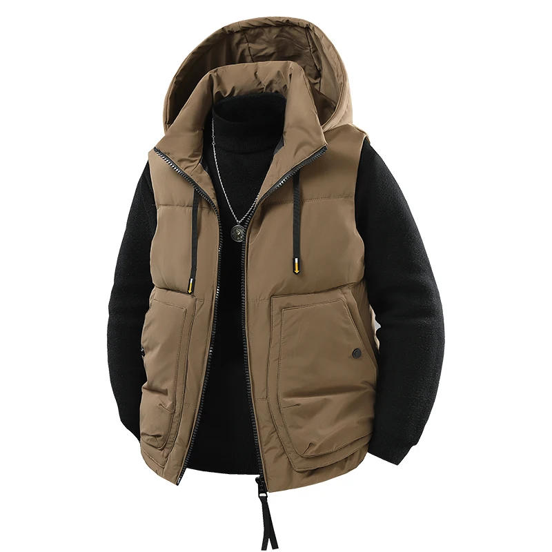 

Спортивный жилет на открытом воздухе, зимняя мужская рабочая одежда, жилет, куртки, утепленный теплый пуховый хлопковый жилет, мужские новые модные однотонные жилеты, куртки
