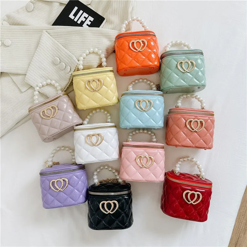 

Fashionable 2024 New Children's Handbag Pearl Small Size Women's Backpack Spring Summer Jelly Makeup Bag Motorcycle Equipment Ac