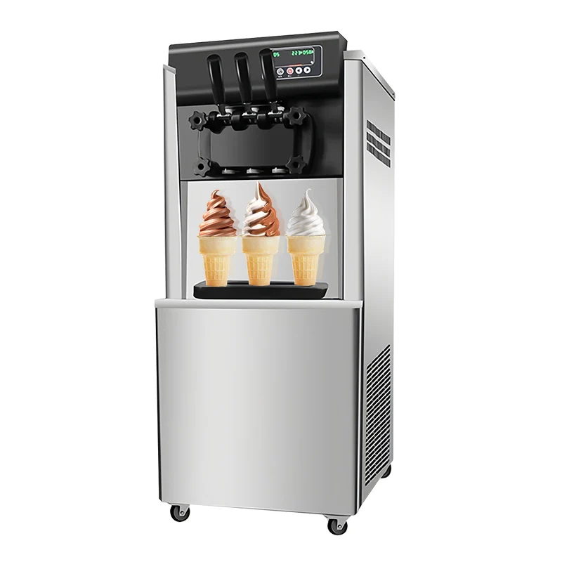 

Commercial Ice-cream Making Machine 3 Head Soft Ice Cream Machine for Sales