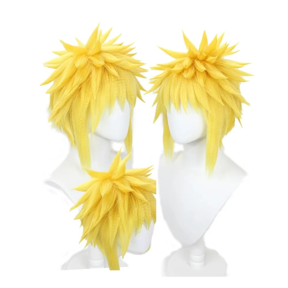 

Парик для косплея Аниме: Минато Намикадзе, Четвертый Хокаге, желтый, с пышными прядями, термостойкое волокно + шапочка для парика
