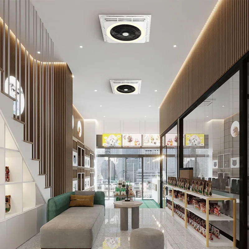 Nueva luz de ventilador de circulación silenciosa sin aspas inteligente, atenuación remota, luz de Panel de placa de yeso con hebilla de aluminio para techo