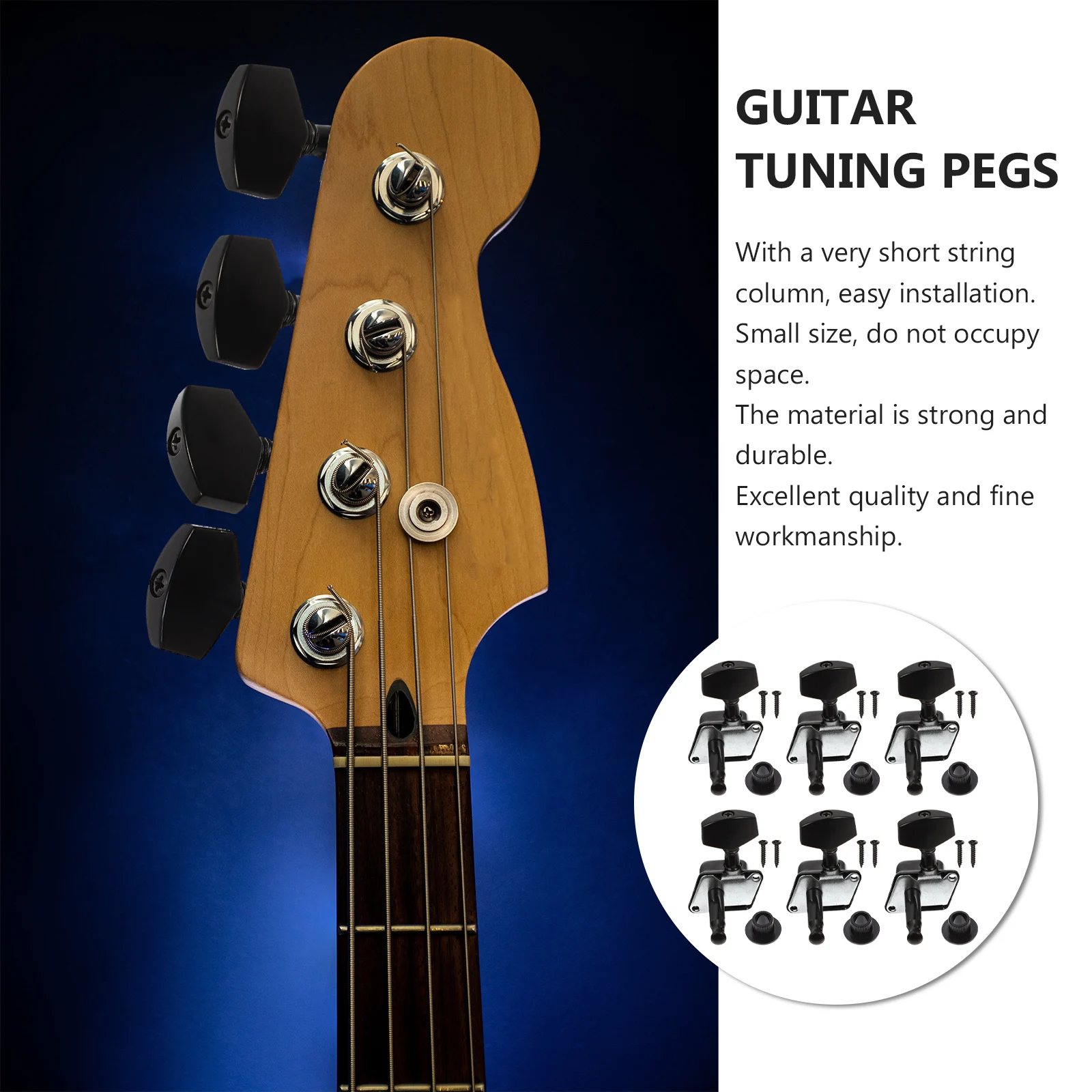 

Guitar Tuners Machine Head Black Lightweight Socket Pegs Easy Install Stable Sound Guitar Components Accessories