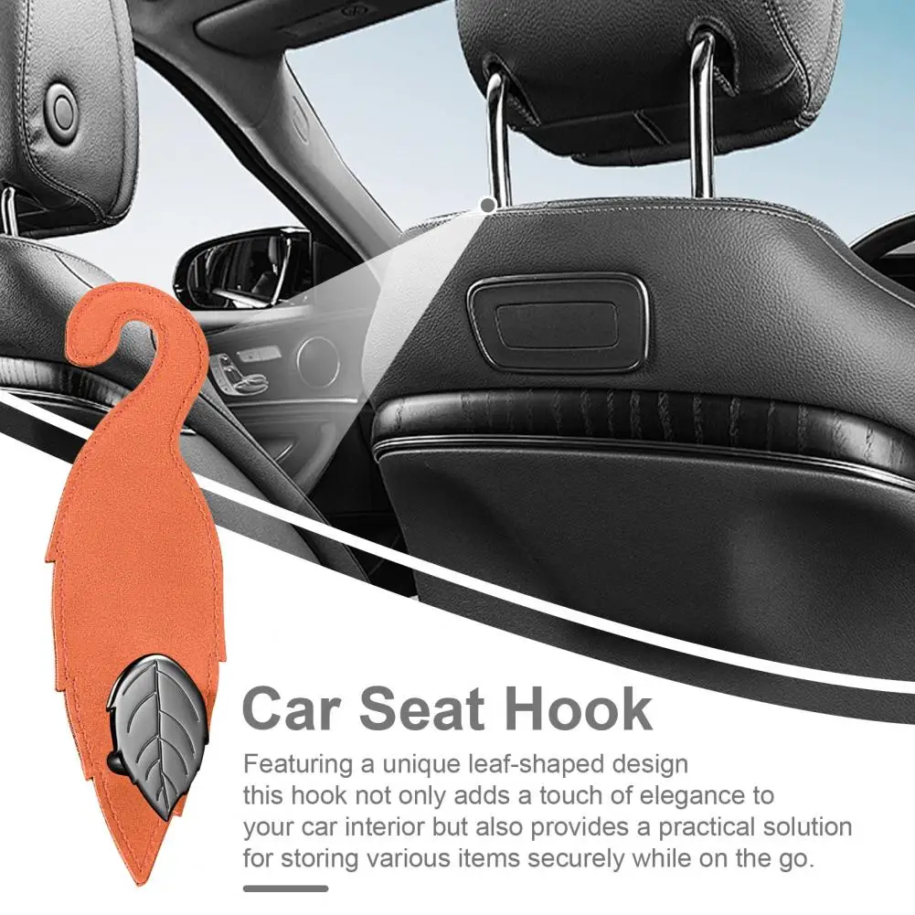 Car Clutter Organizer Leaf-shaped Car Seat Back Hook with Strong Load-bearing Capacity Simple Installation Automotive for Easy