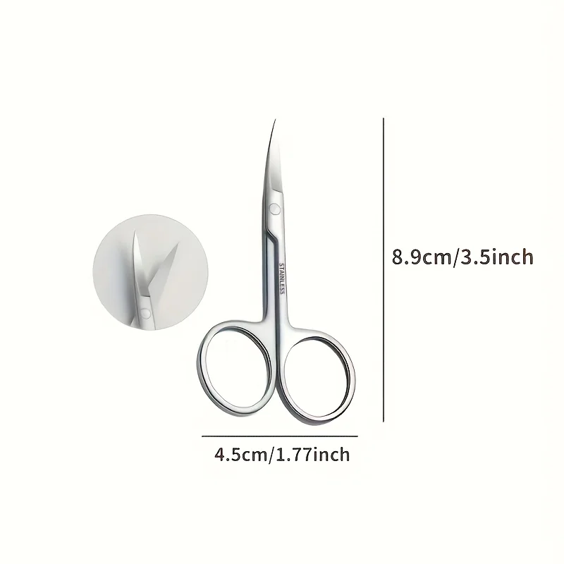 منحني شفرة مقص الحاجب المهنية الفولاذ المقاوم للصدأ الدقة المتقلب الحاجب رمش أداة إزالة الشعر مقص بشرة