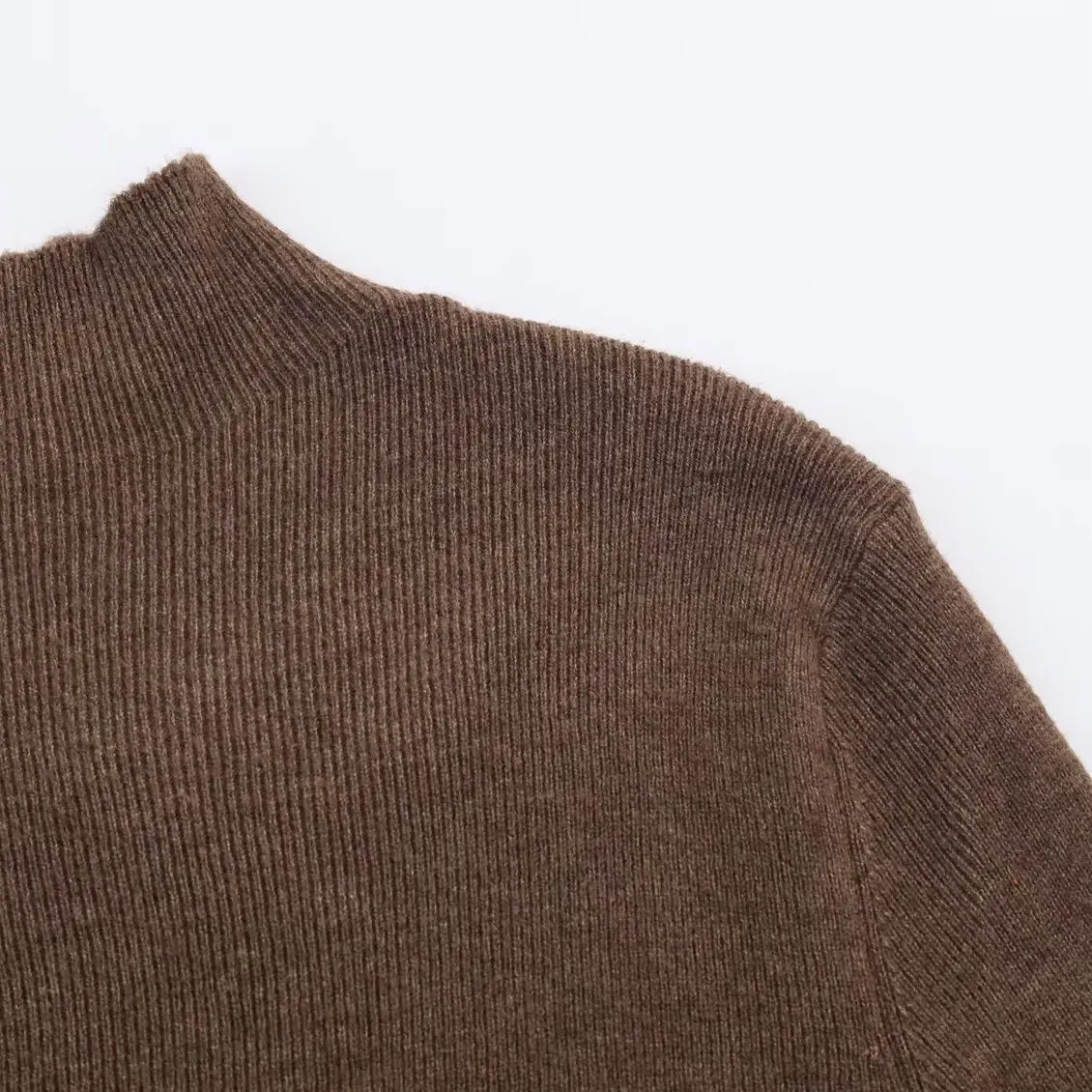 

KASLEAD Новый женский модный простой вязаный свитер с высоким воротником из полиэфирного волокна, длинный топ на голову све