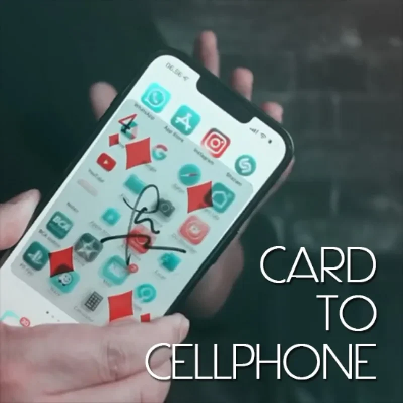 Card To Cellphone Close up Magic Tricks Visual Magic Effect Chosen and Signed Card Penetrates Phone Party Magic Show Bar Trick