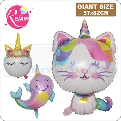 Wedding Decoration Eyelash Unicorn Cat whale Foil Ballon Happy Birthday Party decoration inflatable Balloon baby shower Toy