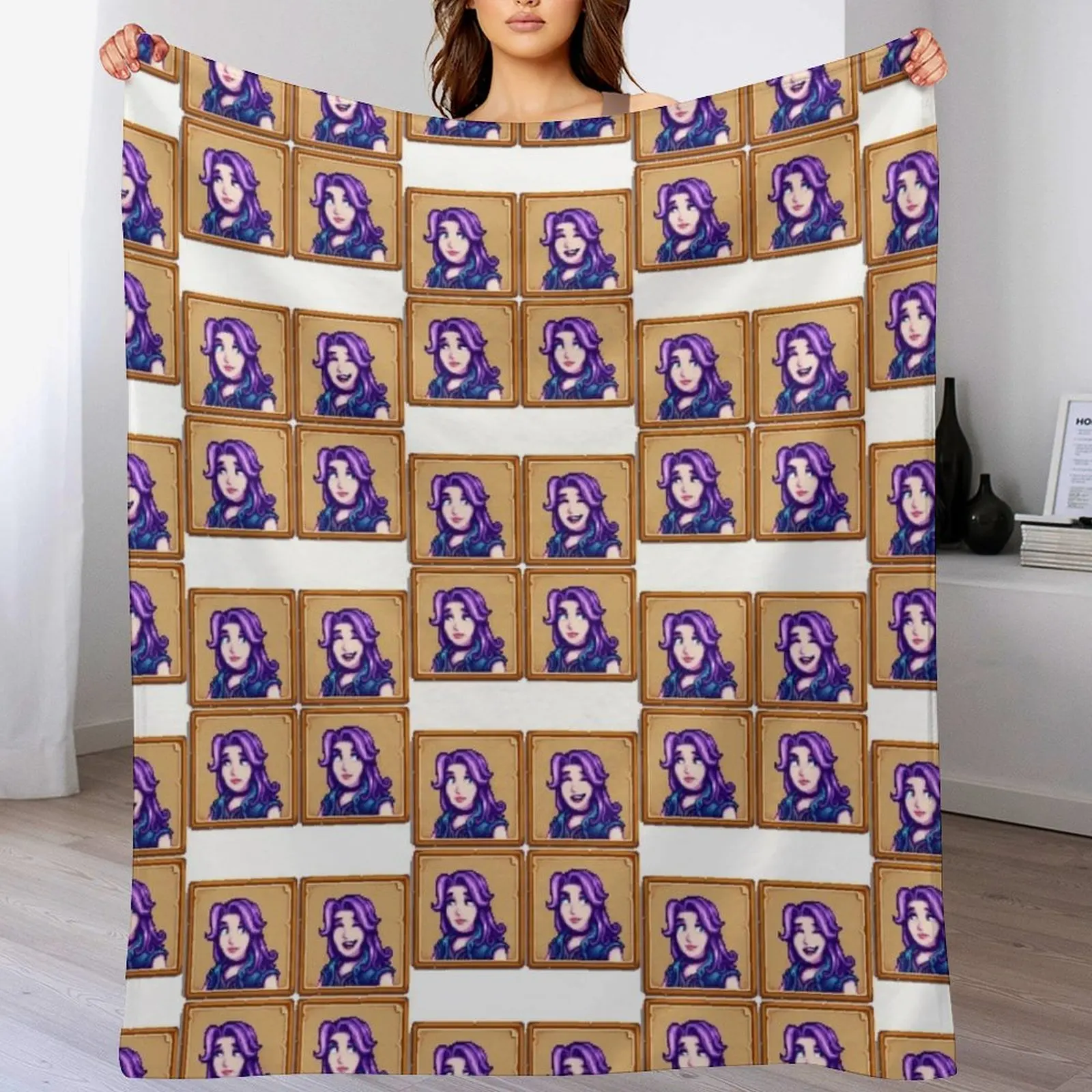 

Stardew Valley - Abigail Throw Blanket Vintage Flannel Fabric Luxury Picnic Blankets
