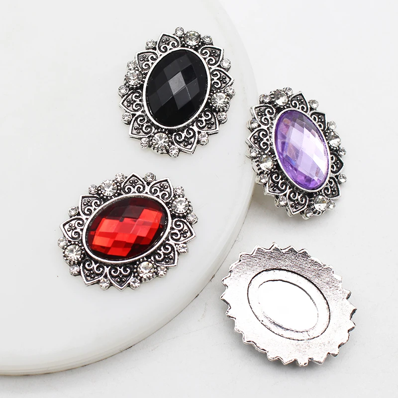 25*30MM Rhinestone Flat Bottom Embellishment Decorative Accessories Alloy Rhinestone Acrylic Decals DIY Metal Jewelry