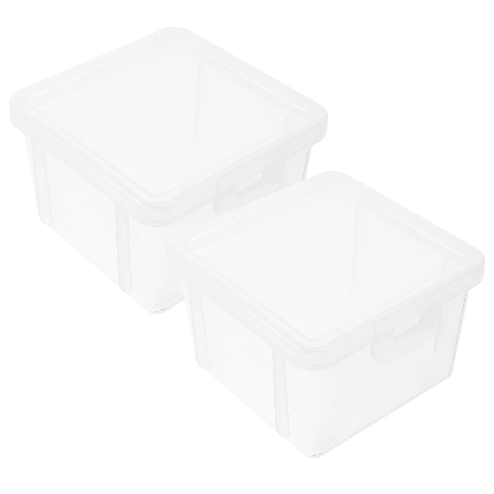 

2pcs Clear Holder Transparent Storage Box Large Plastic Container Pp Protector Smooth Edges Professional Case Gift For