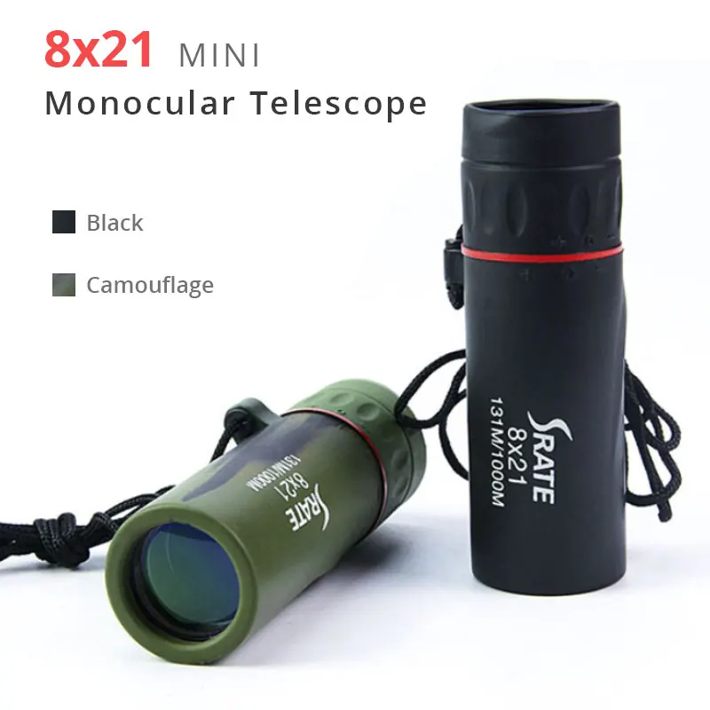 1pc 8x21 Monocular Telescope Mini Portable Camping Hunting Birdwatching Telescopes Gifts for Kids Relatives and Friends