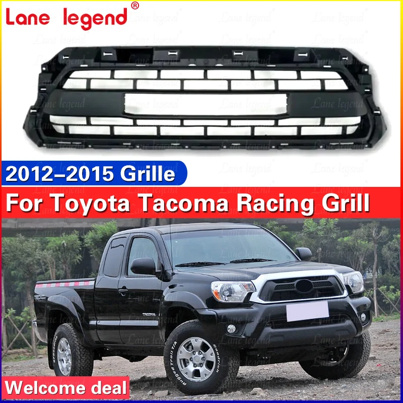 TRD Style Front Grille Fits For Toyota Tacoma 2012 2013 2014 2015 Perfect Match Front Hood Bumper Grille Racing Grill