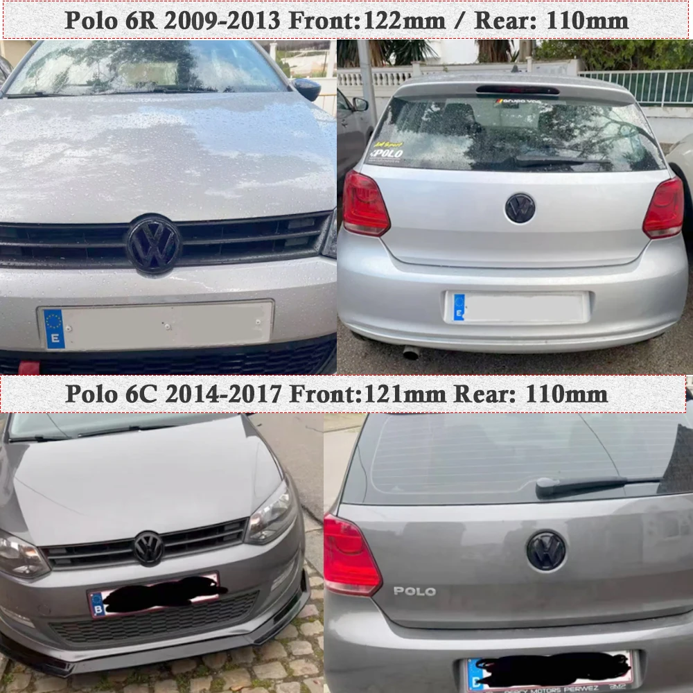 

2026 Hot For Volkswagen VW badge 6R 6C 2Pcs ABS Replacement Car Front Grill Badge + Rear Trunk Lid Emblem Logo Accessories For P