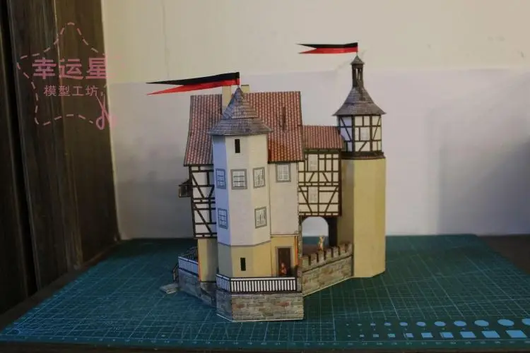 

Medieval Architecture 1/87 German Small Castle 3D Paper Model DIY Manual