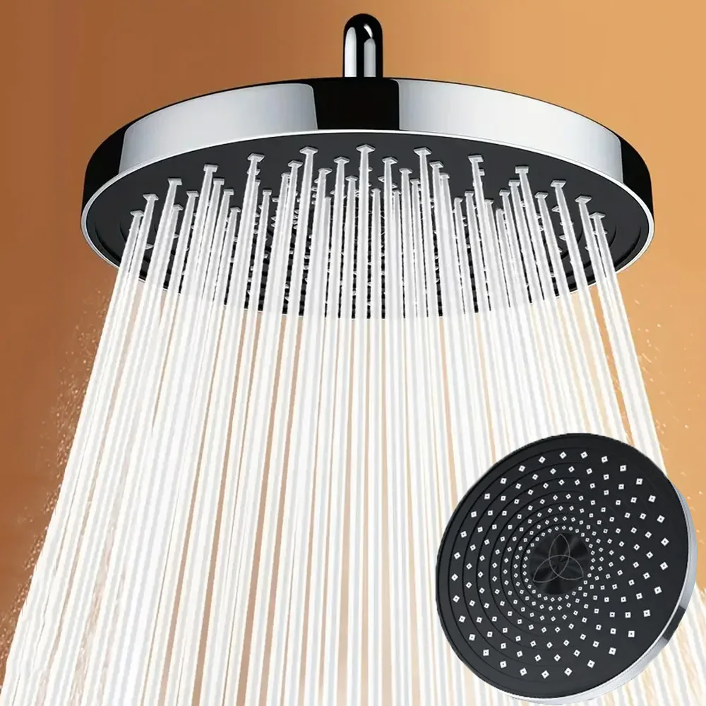 

Новый верхний спрей 25 см, большой объем воды, насадка для душа, насадка под давлением, 3 режима, регулируемый ручной душ, аксессуары для ванной комнаты