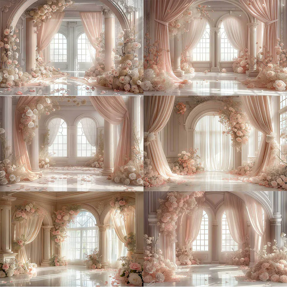 

Wedding Theme Photography Background Curtain Window Adult Birthday Maternity Portrait Decor Backdrop Photo Studio Props Banner、