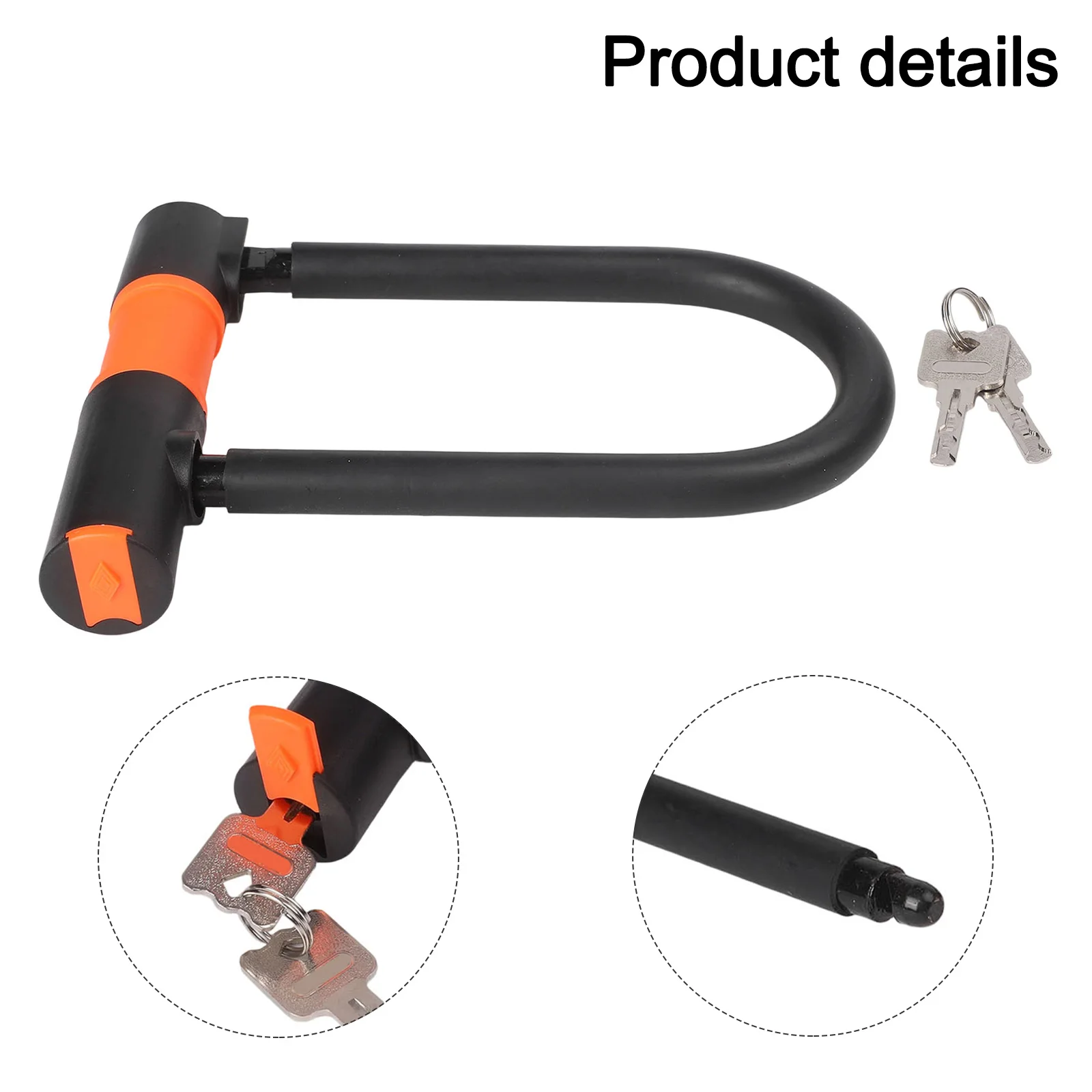 

Велосипедный замок с ключами Противоугонный велосипедный замок Двусторонняя система ключей Пыленепроницаемый дизайн Высокопрочная легированная сталь