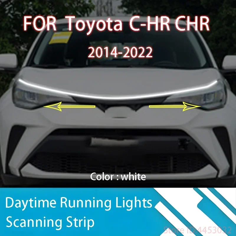 DRL Start Scan Strips Light FOR 	 Toyota 	 C-HR CHR 2014-2022 	    Oświetlenie maski samochodu Dekoracyjna lampa otoczenia 12 V 59 cali Wodoodporna