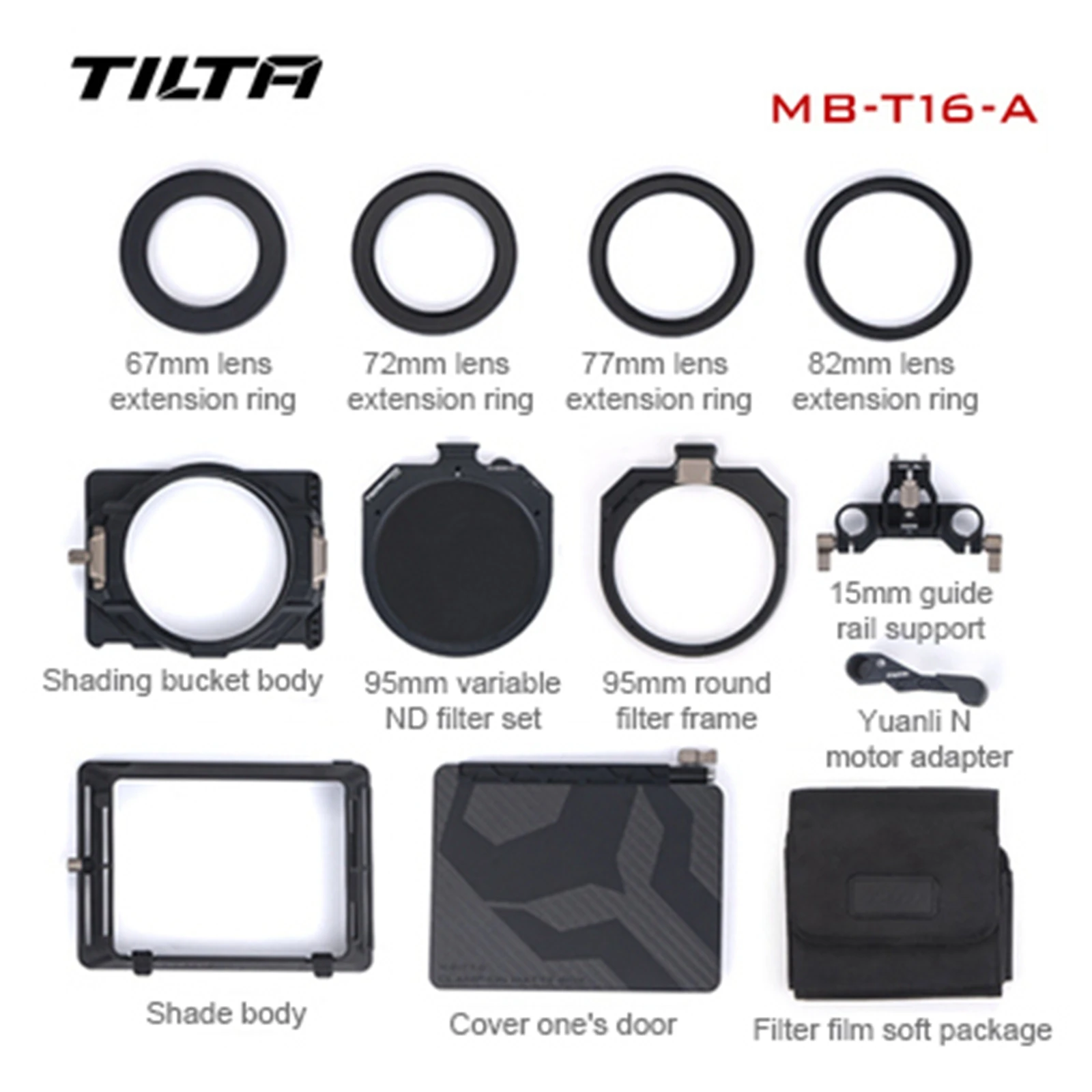 TILTA MB-T16-A 4x5,65" Mirage Matte Box Mirage Gemotoriseerde VND Kit A Filterframe Mirage Matte Box voor DSLR/Spiegelloze camera