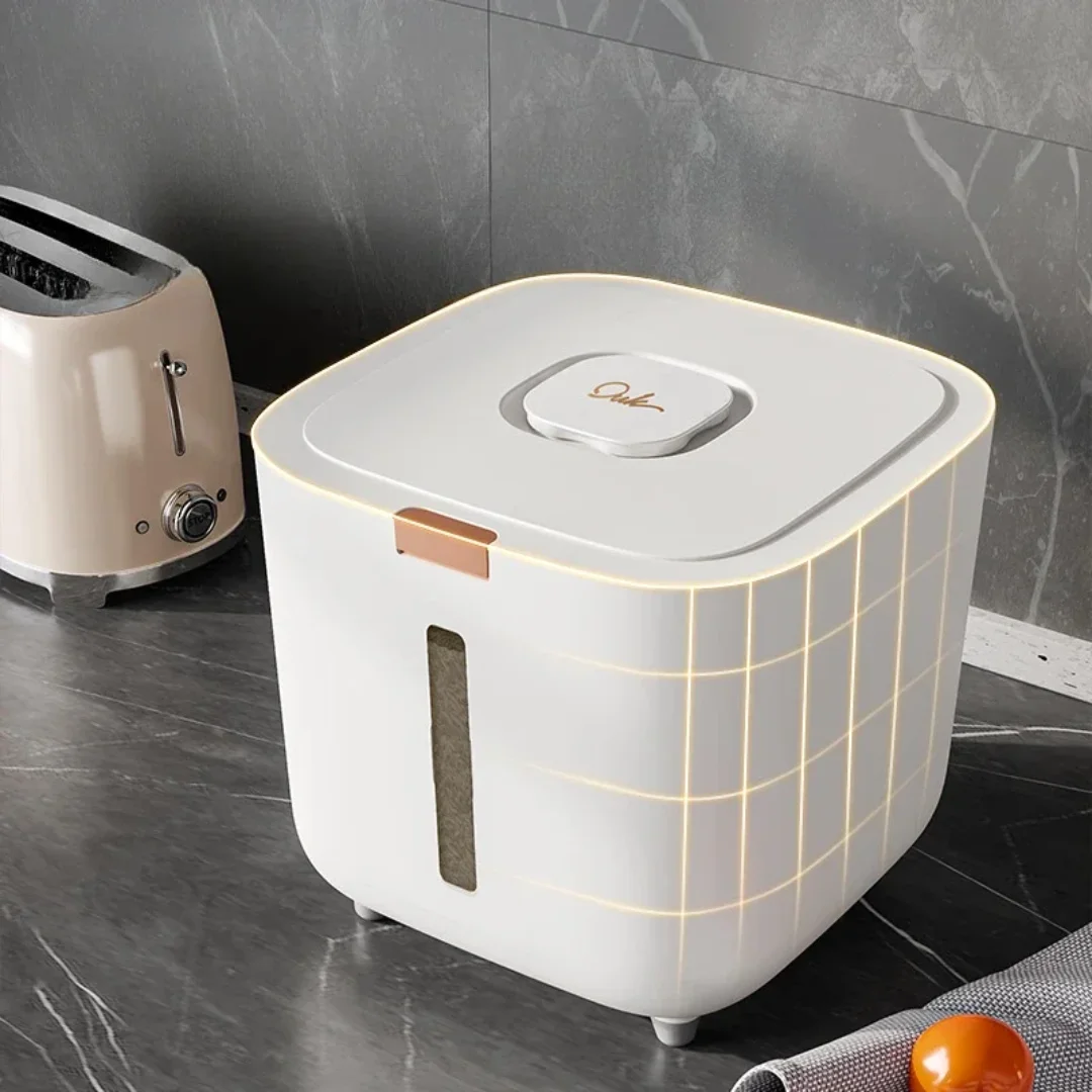 Thickened Moisture-Proof Rice Bucket with Lid Sealed Insect-Proof Canister for 5/10KG Pressed Noodles Powder Storage Box