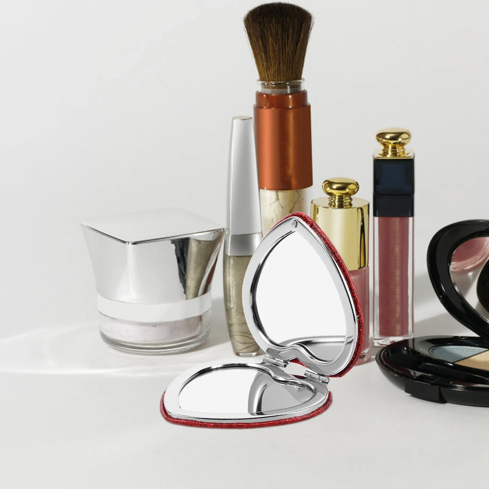 Espelho compacto bonito para mulheres viagem dobrável mini bolsa carro maquiagem bolsas dobrável dança