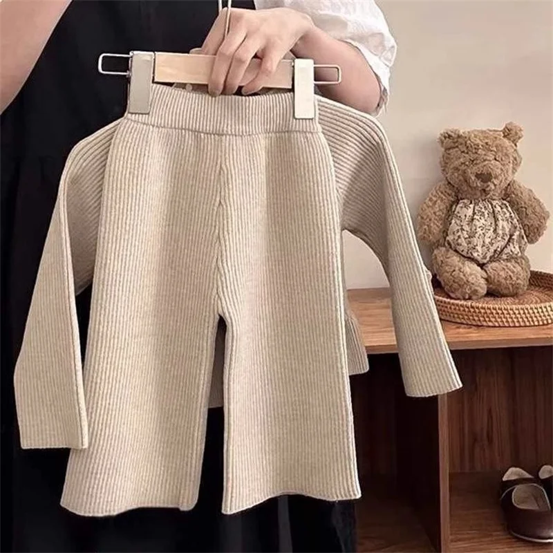 Girls Clothes Sets New Autumn Winter Kids Baby Girl Cardigan Knitted Sweater Outerwear and Pants 2pcs Clothes Suit Girl Clothes