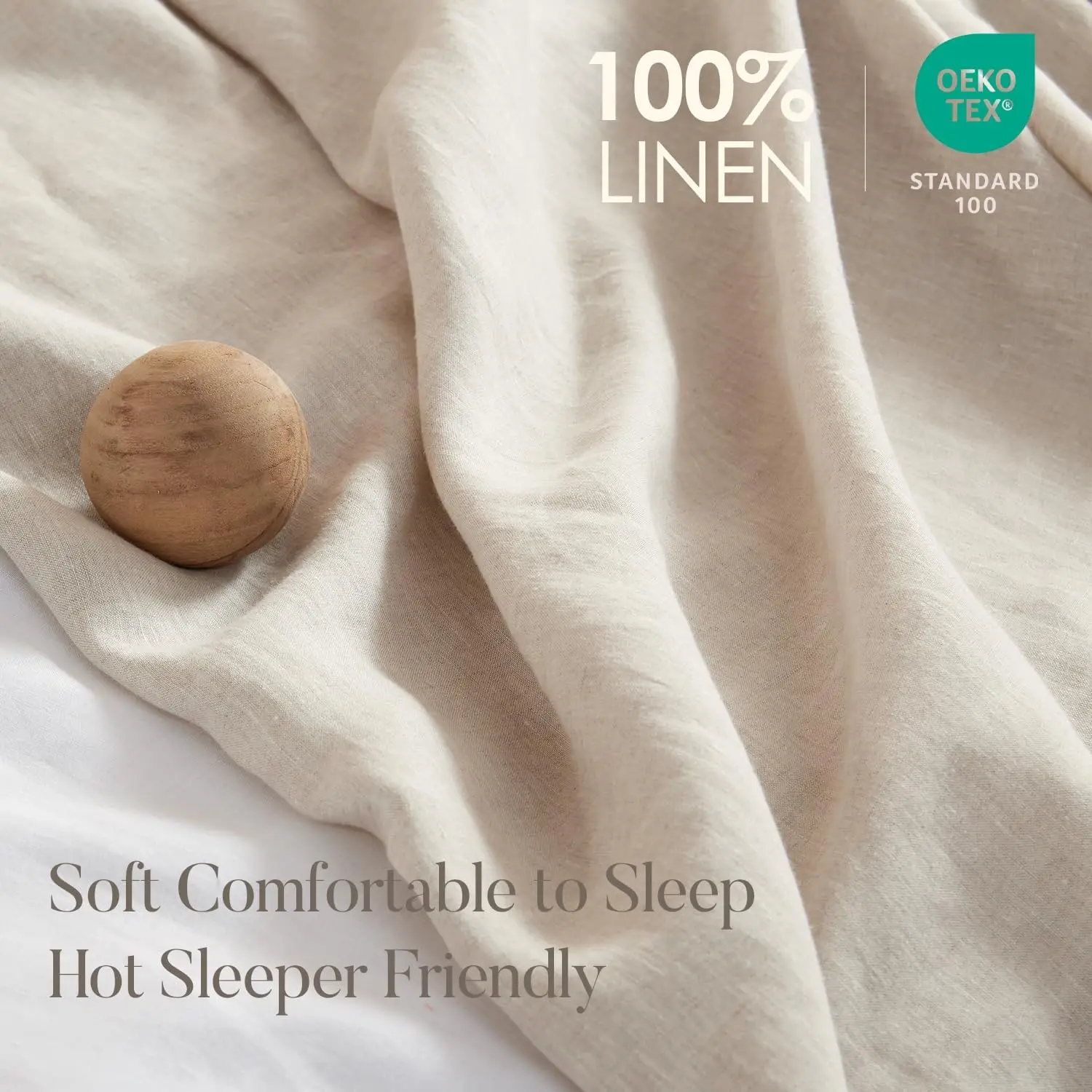 100% Linen Duvet Cover, Pure Natural French Flax Linen with 8 Corner Ties and Zipper Closure, Soft Breathable Durable