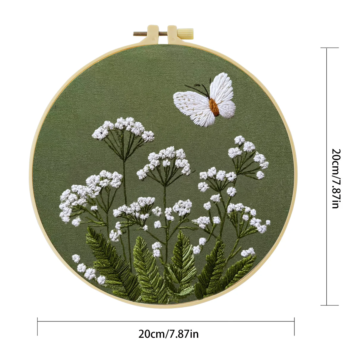 1 Stück 20X20CM/15X15CM 7,87/6,3 Zoll Blumen-Stickerei-Starter-Kit DIY-Kit DIY-Stickerei-Set Handarbeiten Malerei Heimdekoration – Detail 1