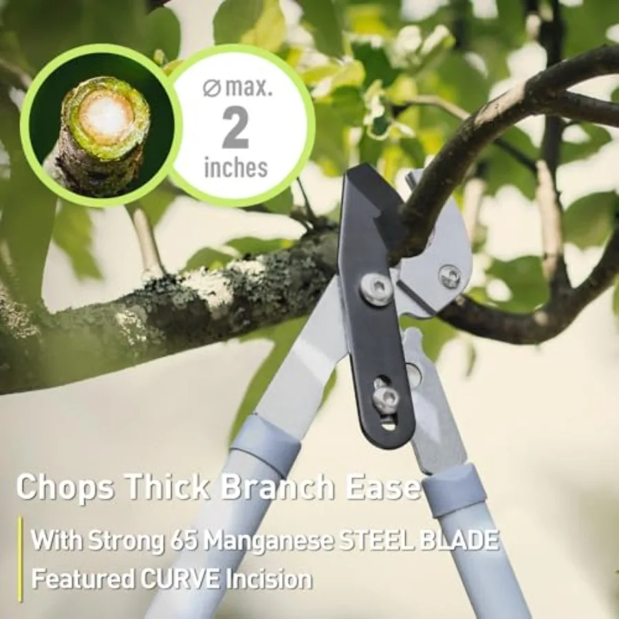 Garden Loppers Pruning Shears, Updated 3PCS Hedge Clippers Combo Set, Branch Cutter with Compound Action, Chops Thick High Bran