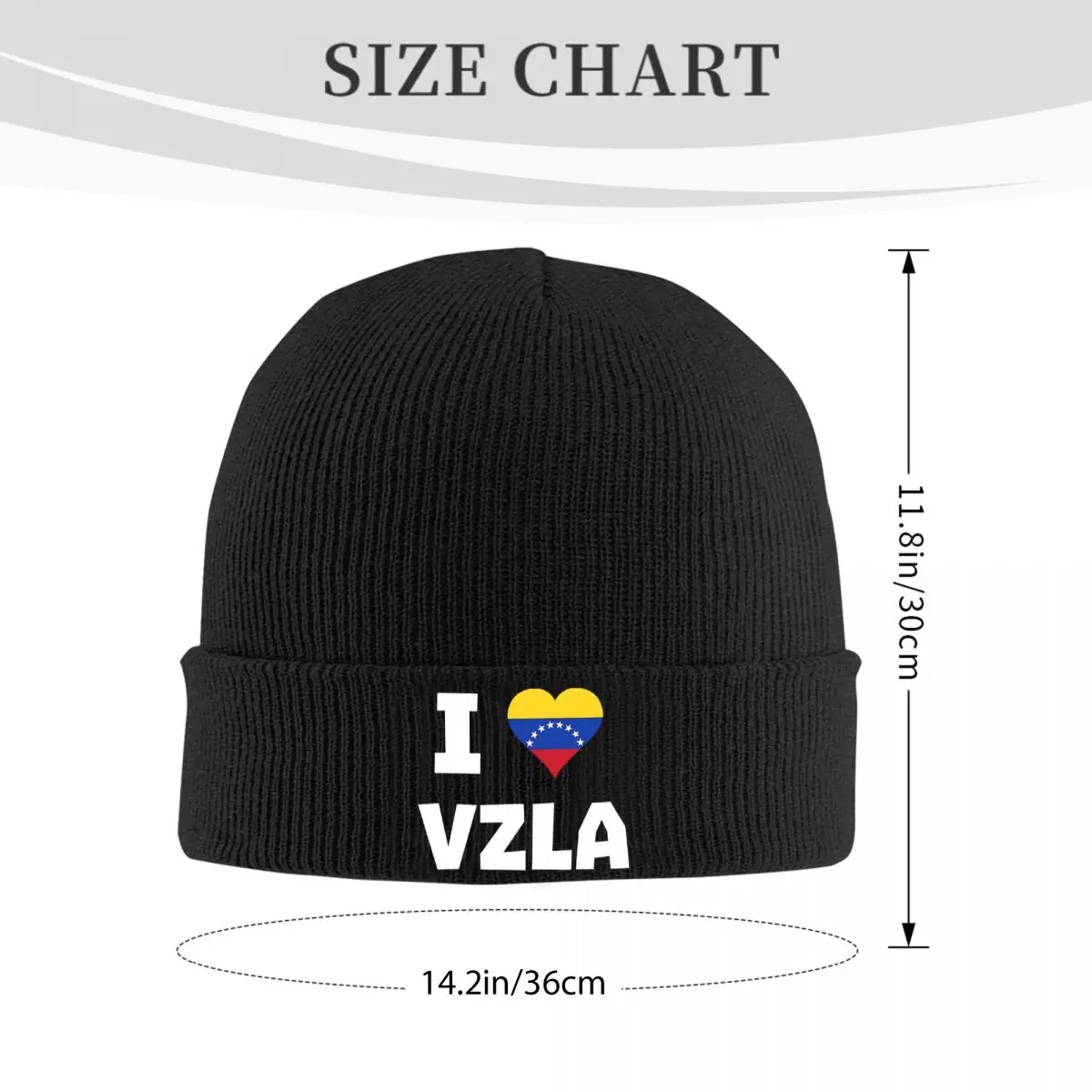 I Love VZLA Camiseta Bandera Corazon Venezuela Hats Autumn Winter Skullies Beanies Warm Venezuelan Caps Female Male Knitted Caps