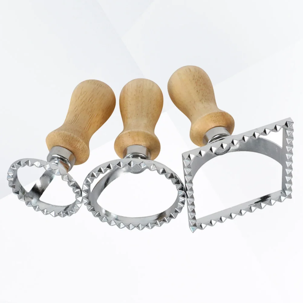 

3pcs Stainless Steel Embossed Mold Biscuit Cutters Wooden H Cookie Stencils Pastry Tool Fruit Vegetable