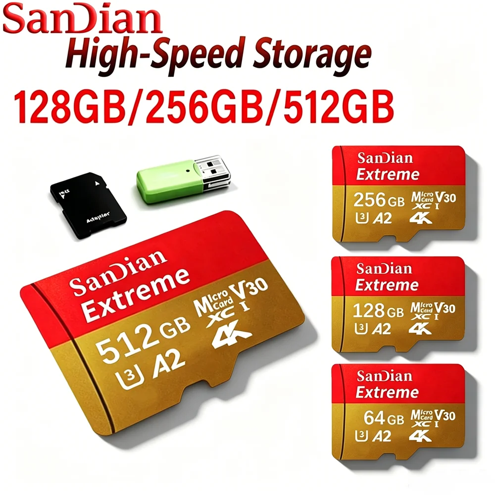 Micro TF SD 64GB 128GB 512GB SD Card Memory Card U3 V30 A2 High Speed Top Quality For Nintendo Switch Lite Game Console Extended