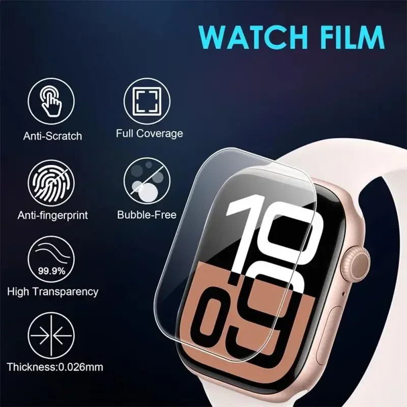 HD Glass Screen Protector Film For Apple Watch Ultra 3 2 49mm 11 10 46/42mm Hydrogel Film iWatch 9 8 7 6 5 4 SE 45/41mm 44/40mm