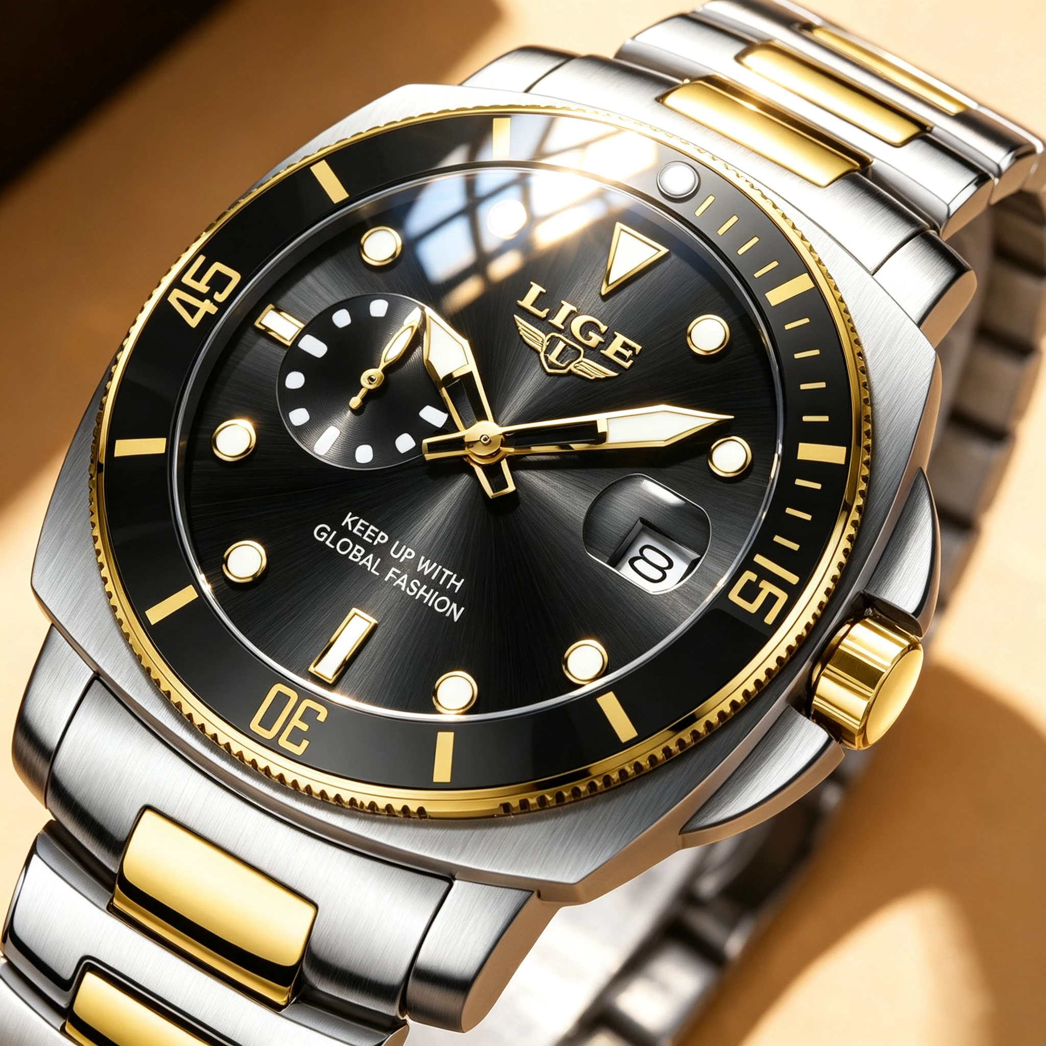 LIGE New Top Fashion Luxury Watch For Men Waterproof Luminous Date Men's Watches Stainless Steel Business Quartz Male Wristwatch