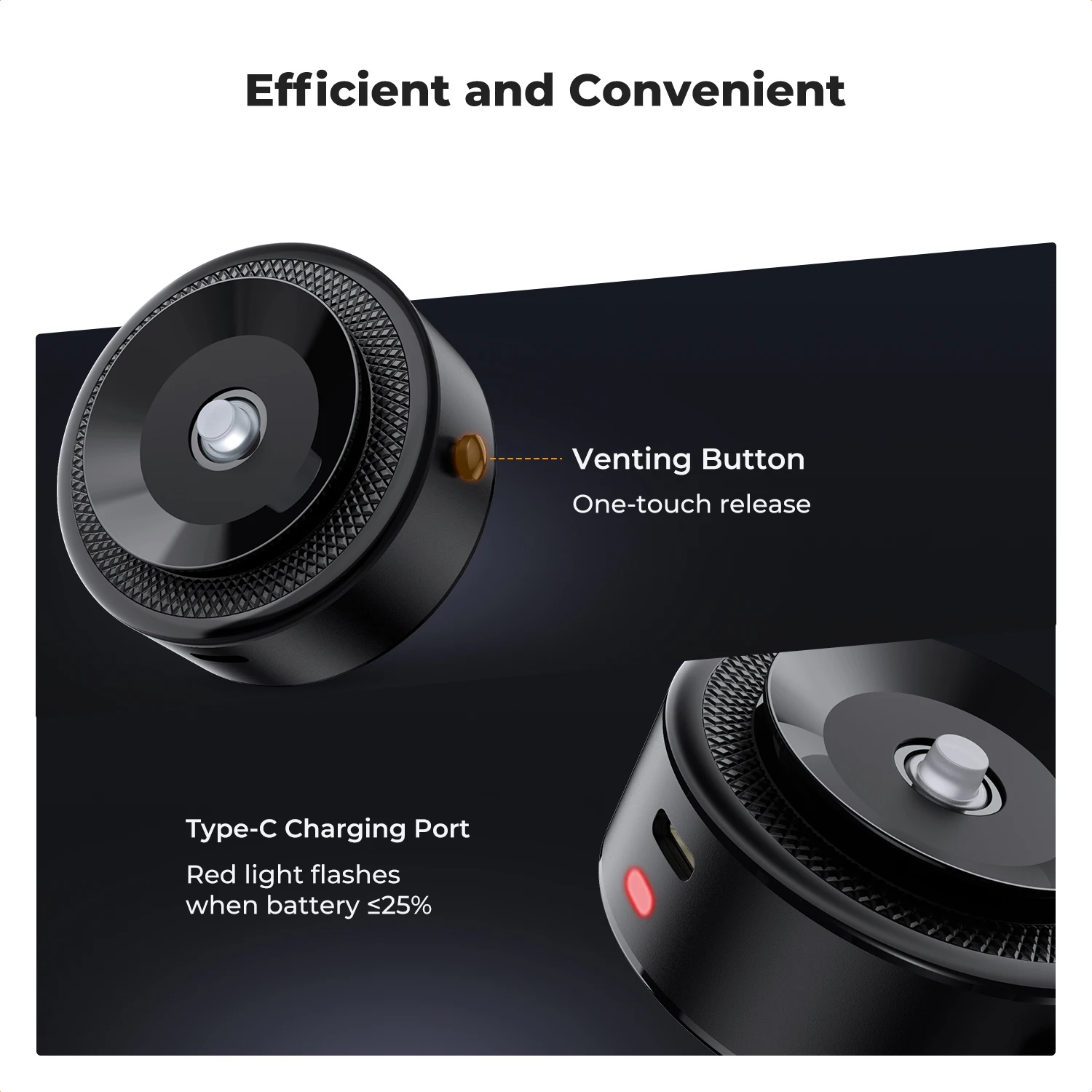 K&F Concept Electric Vacuum Magnetic Mount for DJI Osmo Pocket 3 360° Adjustable Suction Cup Stand
