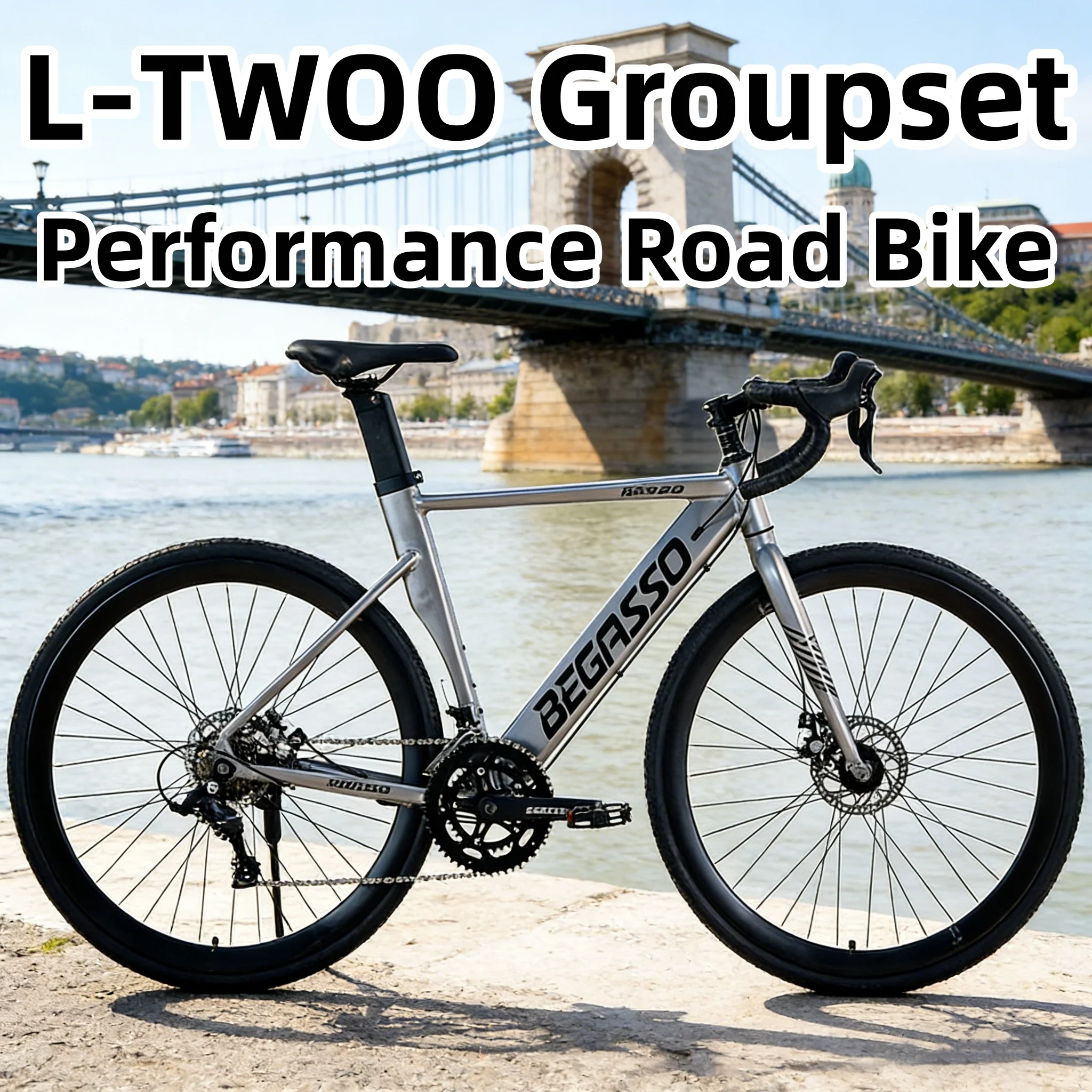 

Aluminum Alloy Lightweight Road Bike L-TWOO Groupset Curved Handlebar Competition Bicycle 700*23C Aerodynamic Fork Fast Bicycle