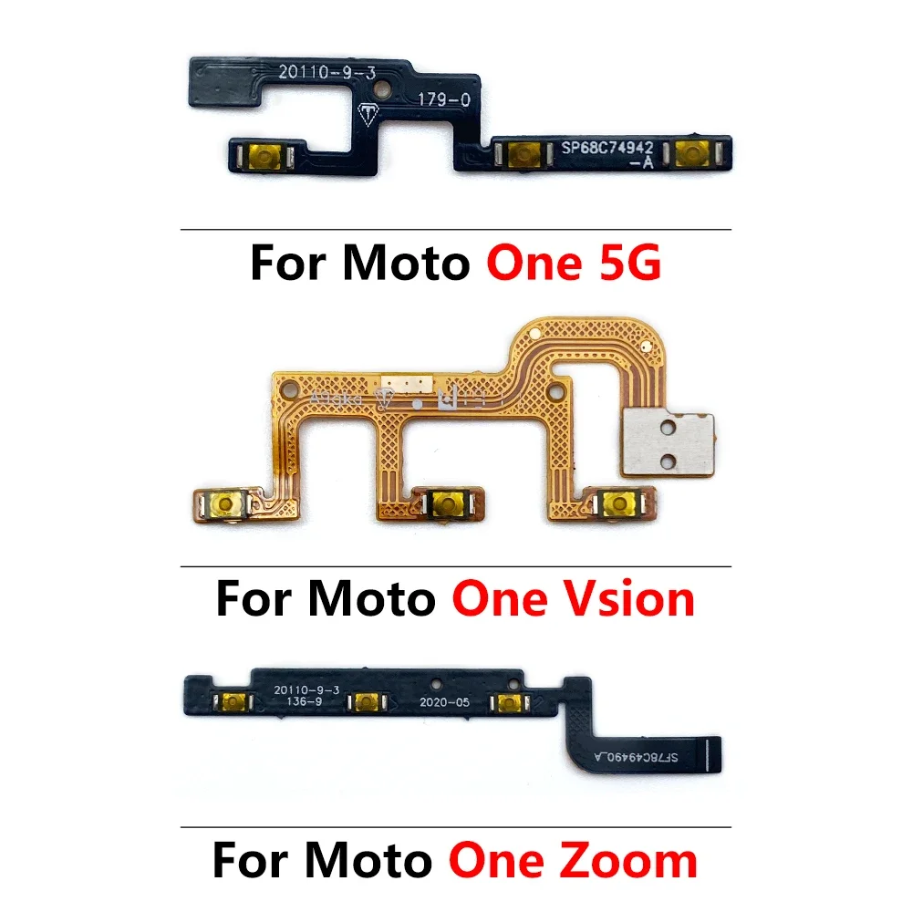 10Pcs,NEW For Moto One Fusion Plus Action Hyper Macro Vision Zoom 5G Power Switch On/Off Button Volume Key Button Cable