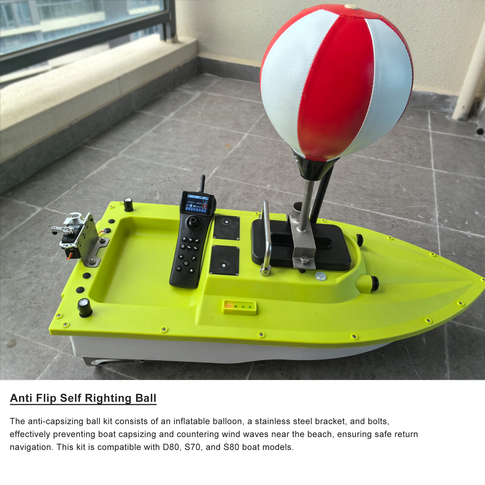 S80 محرك بدون فرشاة فائق السرعة للمياه المالحة RC قارب طعم صيد مع نظام تحديد المواقع لصيد الأسماك على الأمواج مع IP 66 مقاوم للماء، 5 أمتار/ثانية #2