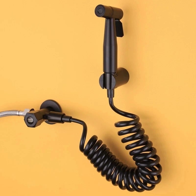 Spruzzatore per Bidet portatile nero rubinetto per Bidet per wc in acciaio inossidabile per spruzzatore a mano per bagno soffione doccia autopulente