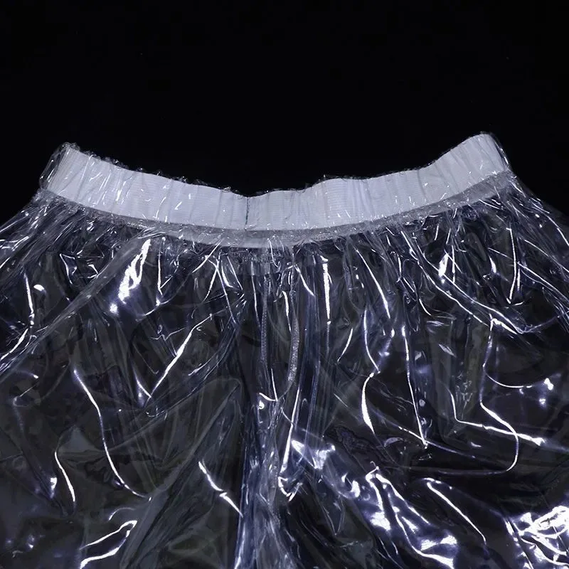 Transparent Couple PVC Plastic Pants ABDL Adult Fetish Boxer Shorts Soft Smooth Silent Waterproof Incontinence Diaper Panties