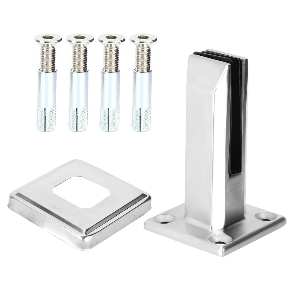 Imagem -02 - Stainless Steel Floor Standing Escadas Torneiras de Vidro Balaustrada Railing Clamp Piscina Acessórios Varanda Piscina