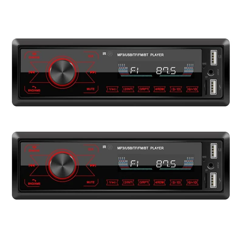 

2X Car Stereo Bluetooth Touch Screen Car Radio Bluetooth 4X60W 7 Colours 2USB/SD/AUX Hands Free Bluetooth 87.5-108M