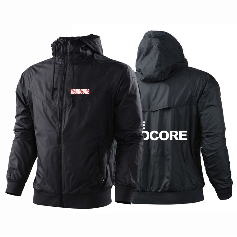 Hardcore Men Spring and Autumn Casual Thin Five-Color Windbreaker Windproof Fashion Color Matching Designe Printing Coats Tops