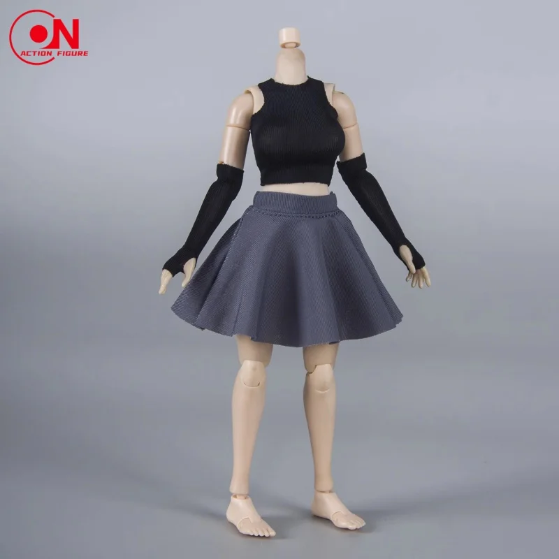 ألعاب الفلفل الحار 1/6 1/12 مقياس أنثى الجندي بلون مرونة التجاعيد تنورة قصيرة الملابس نموذج Fit12 ''6" عمل الشكل الجسم