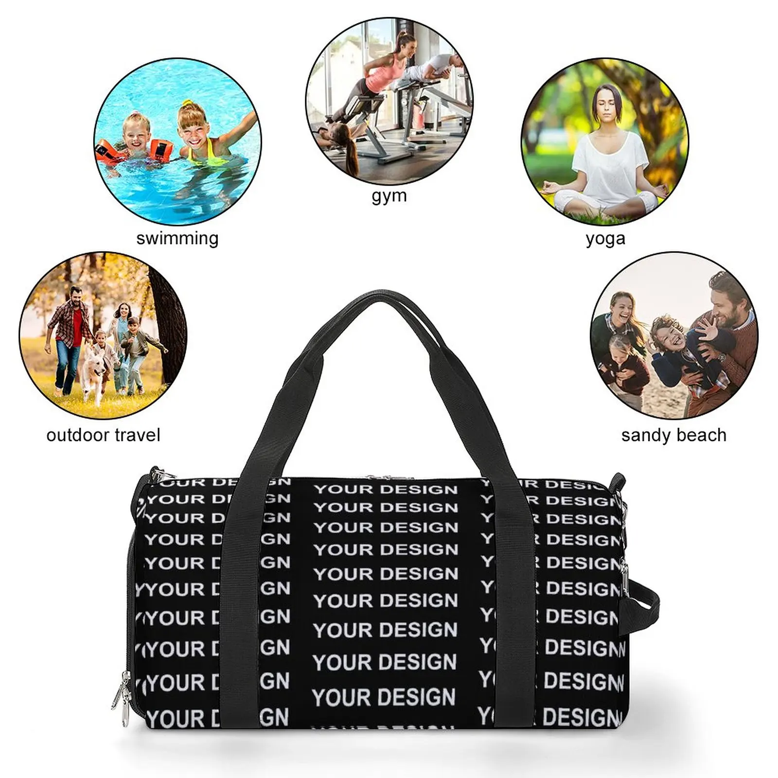 Añadir diseño, bolsas deportivas personalizadas, hechas a medida su imagen, bolsa de gimnasio de viaje, accesorios de gimnasio, bolsos para hombre,