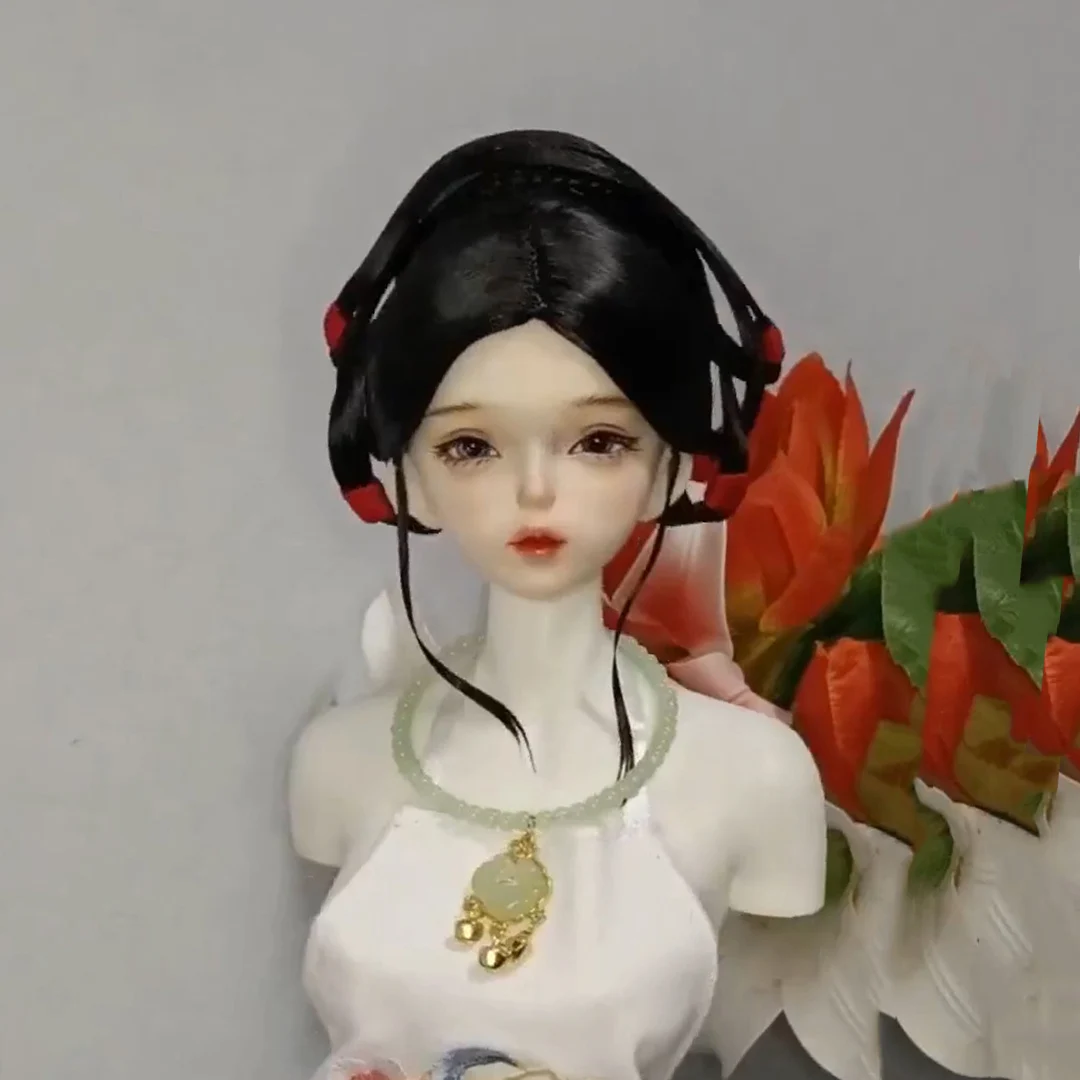 1/4 1/3 スケール BJD 人形古代衣装韓服ウィッグ 7 個磁気吸引髪型妖精かつら MSD SD13 女の子叔父アクセサリー