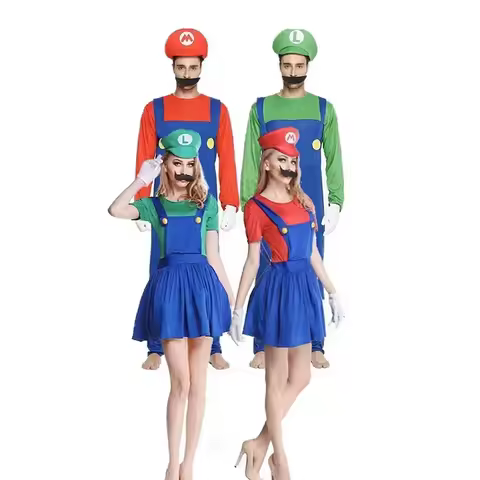 Luigi Super Brother Maris Game Cosplay Costume Funny Super Bros Adult Jumpsuit Anime Men's Halloween Dress