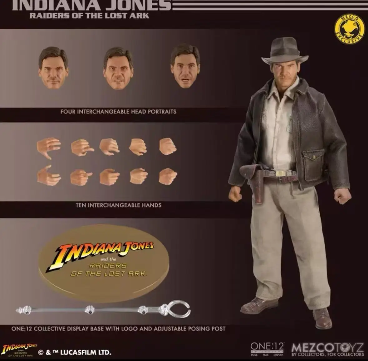 

В наличии: MEZCO Raiders of The Lost Ark Индиан Джонс Ант Голд Лейбл, подвижная фигурка 1:12