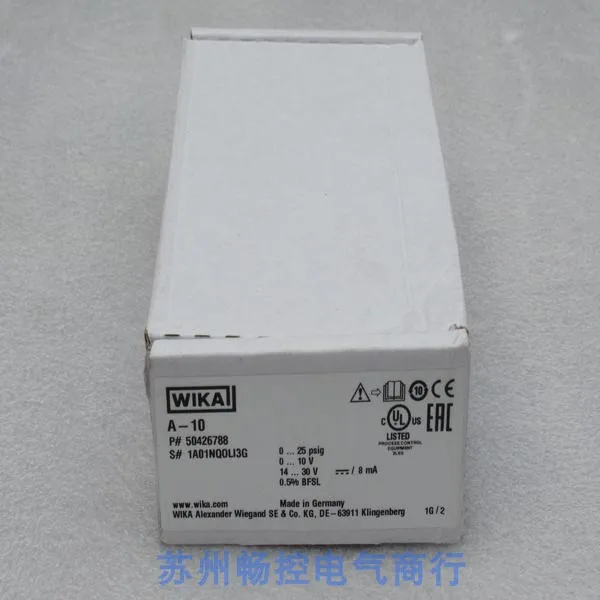 * Sales * Brand New German WIKA Pressure Switch A-10 Spot 0... 25psig WIKA 50426788