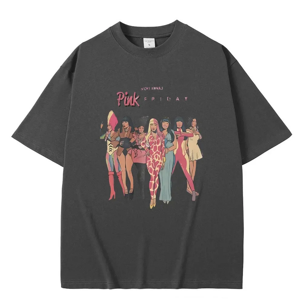 Nicki Minaj Pink Friday 2 World Tour T-shirt Summer Men Women's Fashion Hip Hop Streetwear Male Casual Oversized T Shirts